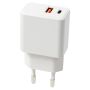 VÄGGLADDARE VOLTOMAT USB/USB-C VIT                     