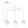 TAKLAMPA ANETA LIGHTING LAPPONIA 3XE14 TRÄ/VIT