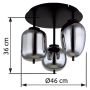 TAKLAMPA GLOBO BLACKY 3L MATT SVART
