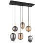 PENDELLAMPA GLOBO BLACKY 6L AMBER/MATT SVART
