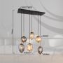PENDELLAMPA GLOBO BLACKY 6L AMBER/MATT SVART