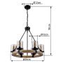 PENDANT LAMP LILA 59CM MATT SVART