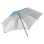 STRANDPARASOLL MED UV-SKYDD BLÅ/SILVER Ø270CM