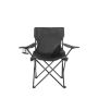 CAMPINGSTOL MED MUGGHÅLLARE SVART