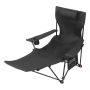CAMPINGSTOL MED FOTSTÖD SVART