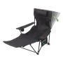 CAMPINGSTOL MED FOTSTÖD SVART