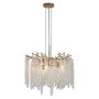 PENDELLAMPA SEARCHLIGHT LUX & BELLE 5L KRISTALL/GULD              