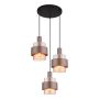 PENDELLAMPA GLOBO MILLEY 3L SVART/BRONS