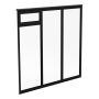 FAST VÄGGPARTI 3-DELAT MED LUCKA 2315MM SVART MATT