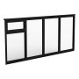 FAST FÖNSTER HALLE SOLID ISOLER 4-DELAT MED LUCKA SVART