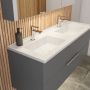 TVÄTTSTÄLL DUBBEL SCANBAD LINTEL PORSLIN VIT 120CM