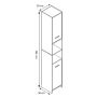 HÖGSKÅP VCM ZALO L 30CM VIT/SVART