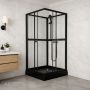 DUSCHKABIN SUNWIND JASMINE 80X80X195CM SVART