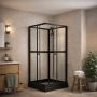 DUSCHKABIN SUNWIND JASMINE 80X80X195CM SVART