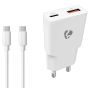 VÄGGLADDARE NEDIS MED USB-C KABEL 1,5M 20W USB/USB-C VIT