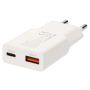 VÄGGLADDARE NEDIS MED USB-C KABEL 1,5M 20W USB/USB-C VIT
