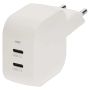 VÄGGLADDARE NEDIS 45W 2XUSB-C VIT