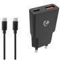 VÄGGLADDARE NEDIS MED USB-C KABEL 1,5M 20W USB/USB-C SVART