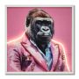 TAVLA GLOBO GEORGE GORILLA CANVAS 62X62CM PINK