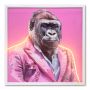 TAVLA GLOBO GEORGE GORILLA CANVAS 62X62CM PINK