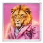 TAVLA GLOBO GEORGE LION CANVAS 62X62CM PINK