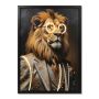 TAVLA GLOBO GEORGE LION CANVAS 52X72CM DARK