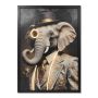 TAVLA GLOBO GEORGE ELEPHANT CANVAS 52X72CM DARK
