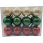 JULGRANSKULOR MIX 6CM CHAMPAGNE/GRÖN/RÖD 24-PACK