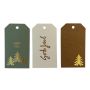 JULETIKETTER MANILLA 9CM BRUN/VIT/GRÖN 12-PACK
