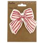 JULETIKETTER ROSETT 10CM RÖD/VIT 12-PACK