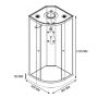 DUSCHKABIN CAMARUGE RUND 90X90X215CM