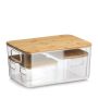 FÖRVARINGSLÅDA ZELLER SET PLAST/BAMBU 4-PACK