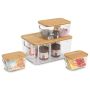 FÖRVARINGSLÅDA ZELLER SET PLAST/BAMBU 4-PACK