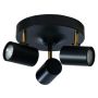 TAKSPOTLIGHT ANETA LIGHTING FRODO RUND 3xGU10 SVART/MÄSSING