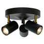 TAKSPOTLIGHT ANETA LIGHTING FRODO RUND 3xGU10 SVART/MÄSSING