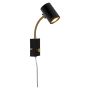 VÄGGLAMPA ANETA LIGHTING FRODO GU10 SVART/MÄSSING