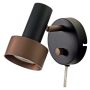 VÄGGLAMPA ANETA LIGHTING ROCCO GU10 SVART/BRUN