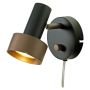 VÄGGLAMPA ANETA LIGHTING ROCCO GU10 SVART/BRUN