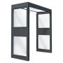 ENTRÉTAK CANOPIA SOPHIA MED SIDOVÄGGAR OPAL GLAS 2,15M GRÅ