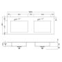 TVÄTTSTÄLL TENFORS FLOW SOLID SURFACE VIT 120CM