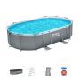 POOL BESTWAY STEEL PROMAX OVAL 488X305X107CM GRÅ