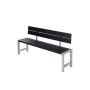 BÄNK PLUS MED RYGGSTÖD 176X81X38CM SVART