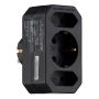 GRENPROPP VOLTOMAT 2EU+1SCHUKO 250V JORDAD SVART