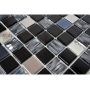 MOSAIK DIAMOND SQUARE MIX BLACK GLASS PRIS PER ARK