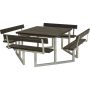 TRÄDGÅRDSMÖBEL PLUS BORD/BÄNKSET TWIST MED 4 RYGGSTÖD PLAST 227X227X76/45CM