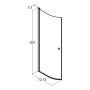 DUSCHDÖRR SCANBAD MATCH HALVRUND SATIN/KLARGLAS 72-74 CM