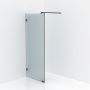 DUSCHVÄGG IDÉ 9 MATT SVART FROSTAT GLAS 90 CM