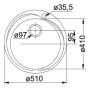 DISKHO FRANKE ROTONDO ROX610 ROSTFRI
