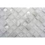 MOSAIK SQUARE CRYSTAL/STONE MIX VIT 1,5X1,5CM PRIS PER ARK