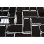 MOSAIK HERINGBONE SVART BLANK 30X30CM PRIS PER ARK
